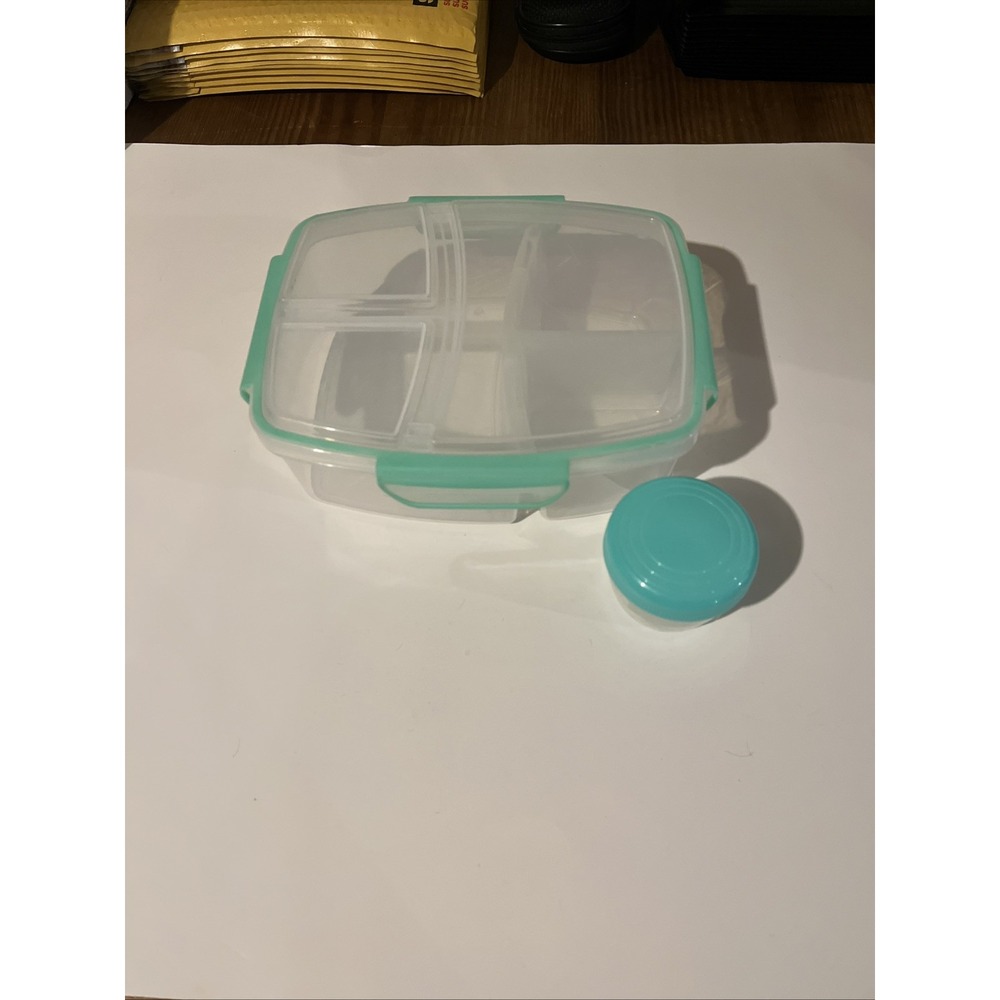 To Go Bento Box Plastic Lunch Food Storage Container  With Dressing Container